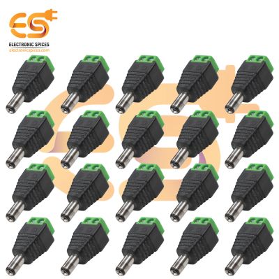 5.5 X 2.1mm DC Power Male Jack Socket Connector for CCTV Camera LED Terminal Connector Pack of 100